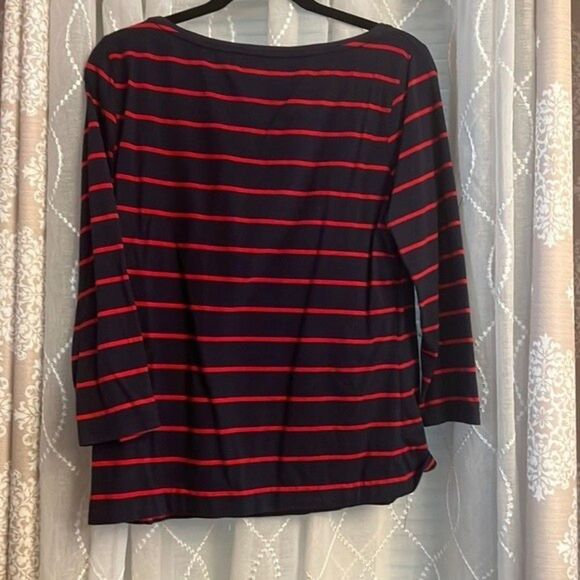 🧡 Rag Top USA Cotton Blend Striped Top – Size LArge - Picture 2 of 3